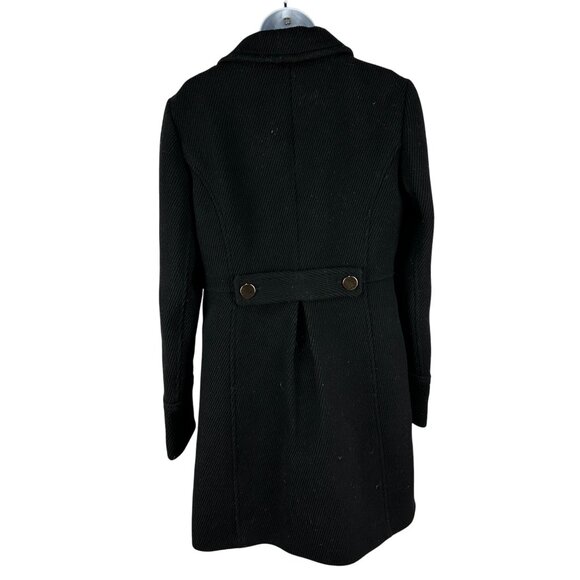 Ann Taylor Loft Womens Black Wool Blend Double Breasted Pea Coat Size 6 Tall - Picture 3 of 6